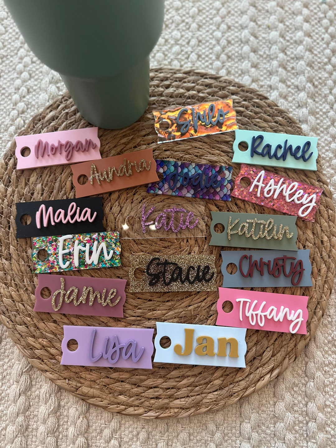 Personalized 30/40 Oz Tumbler Name Plate Water Bottle Name Tag Name