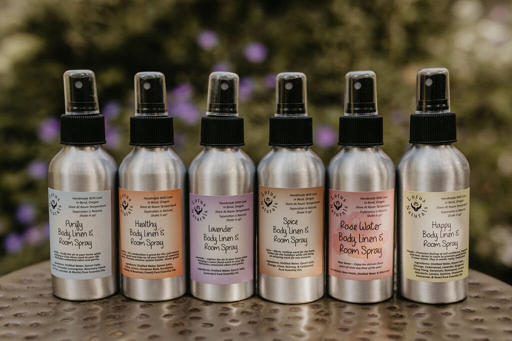 Essential Oil Blend Room Spray, All Natural Aromatherapy Scents ...