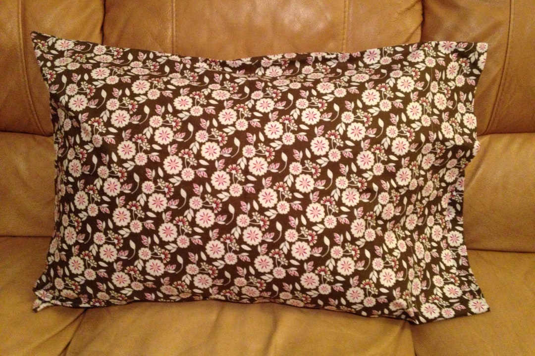 Pink and Brown Flower Pillow Case Etsy