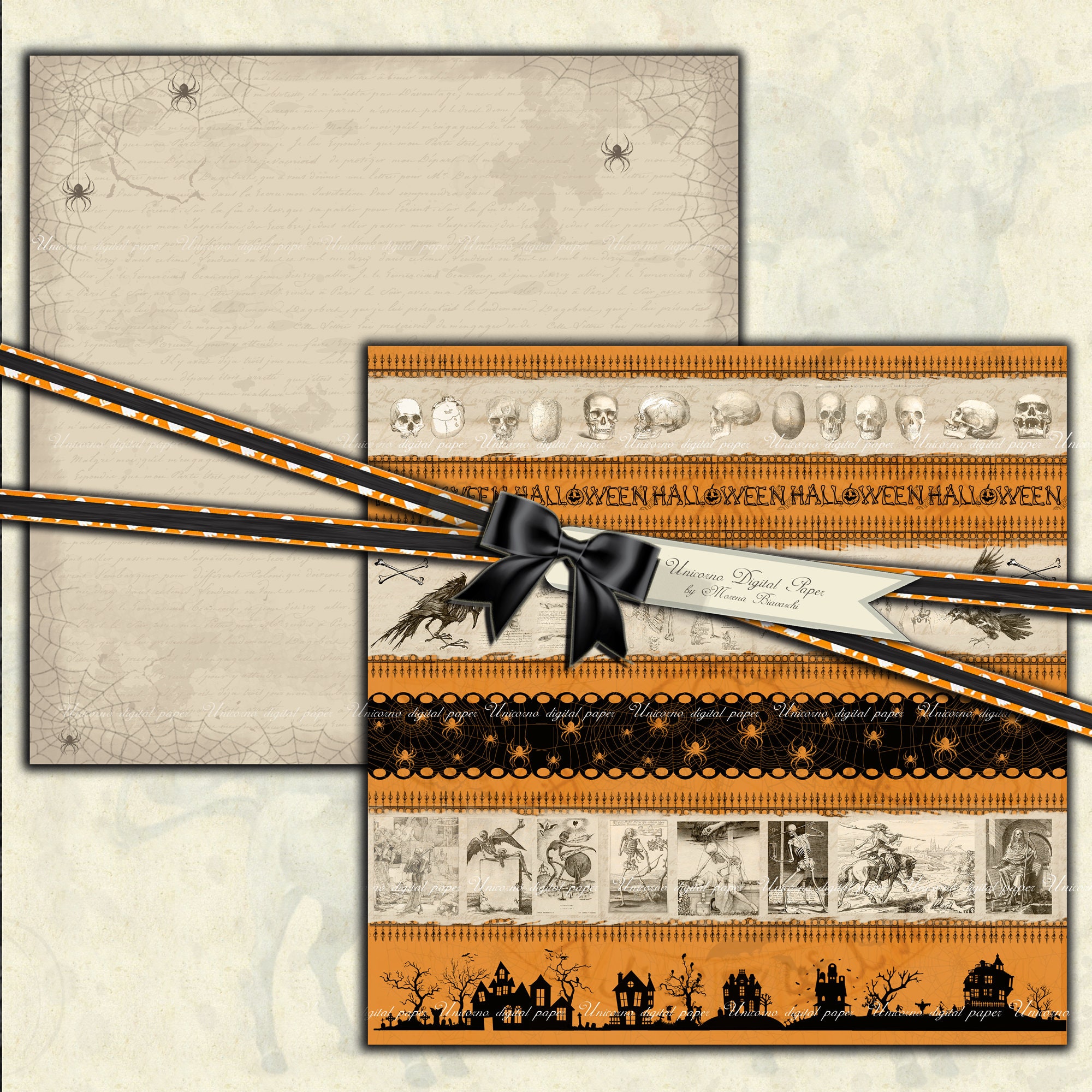 Halloween Paper Pack 12 X 12 Inch Scrapbook Vintage Halloween - Etsy