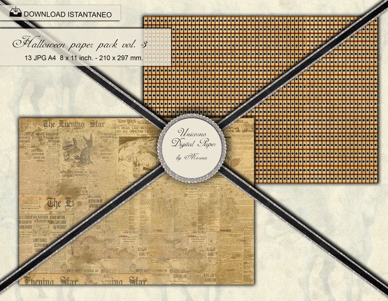 Halloween Paper Pack A4 8x11 Inch, Junk Journal Printable Pages ...
