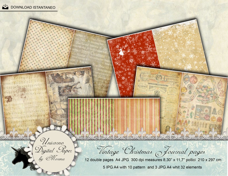 Christmas Journal Kit, CHRISTMAS IN JULY, Scrapbook, Tag, gift tag, December daily, printable, embellishment image 3