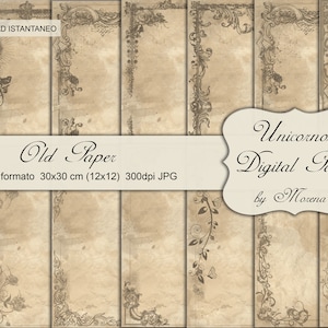 PATTERN OLD PAPER, Carta digitale, Craft, Carte per scrapbook, scrapbooking, Cartonnage, Papercraft, Vecchie carte, shabby, Retrò, vintage