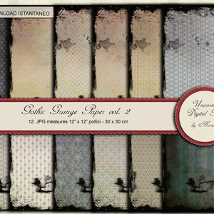 GOTHIC Grunge Paper, Carta digitale stampabile, Carte per scrapbook in stile gotico,