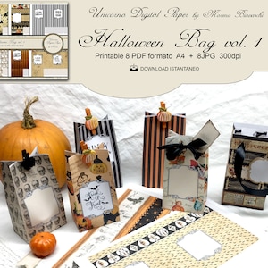 HALLOWEEN BAG vol. 1, Trick or Treat gift Box printable, instant download