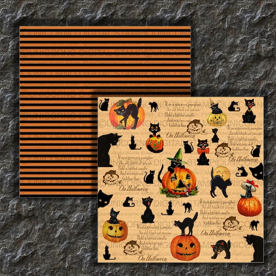 preposición colección primer ministro Buy HALLOWEEN SCRAPBOOK Halloween Decorations Digital Paper for Online in  India - Etsy