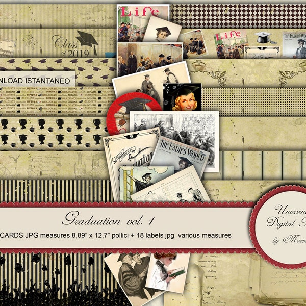 Laurea Scrapbooking Kit, carta digitale stampabile formato a4