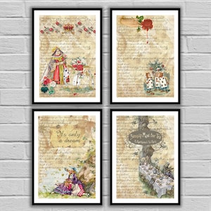 ALICE IN WONDERLAND scrapbook, wall art, kit scrapbooking, Digital paper, scrapbooking paper, digital prints,  wall decor, wall art prints
