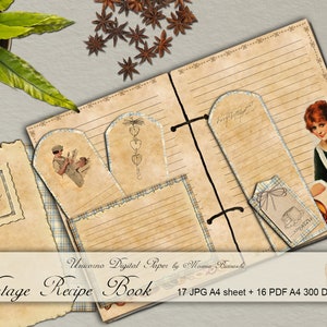 Printable Recipe Card Template, Recipe book pages