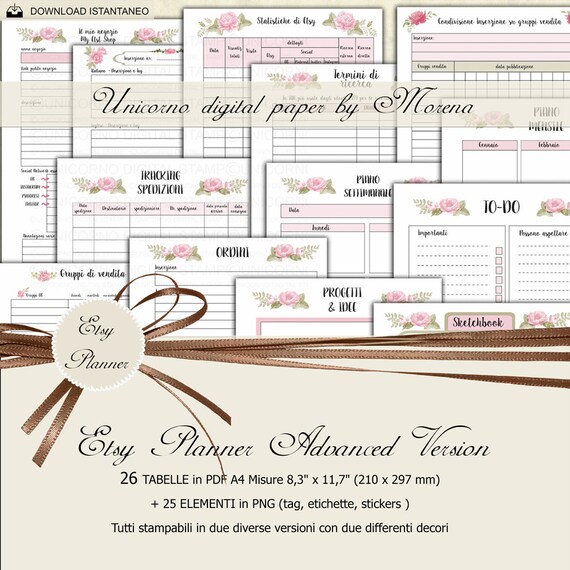 Etsy Shop Organizer Refill genda Planner Inserts Agenda Etsy