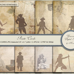 PIRATAS Impresiones marinas vintage, papel de álbum de recortes, cartas náuticas