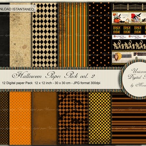 Halloween Paper Pack A4 8x11, Scrapbook, Carta digitale Stampabile