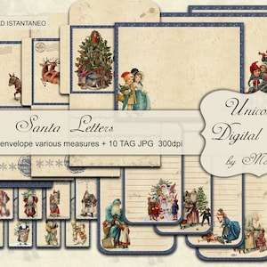 Christmas Letter, TAG for Christmas vintage effect decorated with Victorian Children on ivory background