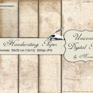 Carte per scrapbook scritte a mano effetto Vintage Stampabili formato 30x30