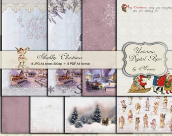 Christmas Paper Pack, Printable Digital Scrapbooking papers