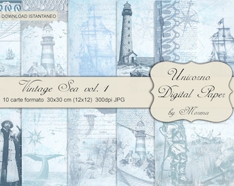 SCRABPOKSPAPPER, scrapbooking-kit, digitala sjökort, vintage marintryck, fiskesjökort, scrapbookingalbum