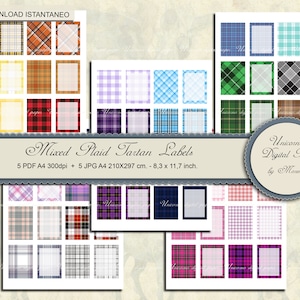 Plaid Tartan box printable planner sticker, perfect for journaling, letter writing or scrapbooking
