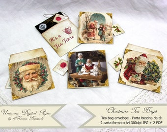 CHRISTMAS TEA BAGS, Digital Tea envelope printable
