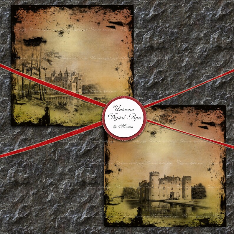 Download GOTHIC Castle digital paper scrapbook paper gothic ...