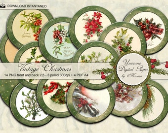 CHRISTMAS CIRCLES, Christmas rounds decorated with holly, mistletoe and poinsettia