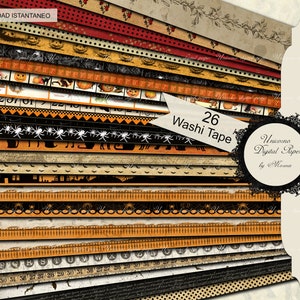 Halloween Washi Tape Band 2 bedruckbar für Planer oder Journal, 26 verschiedene Designs Größen verschiedene Größen