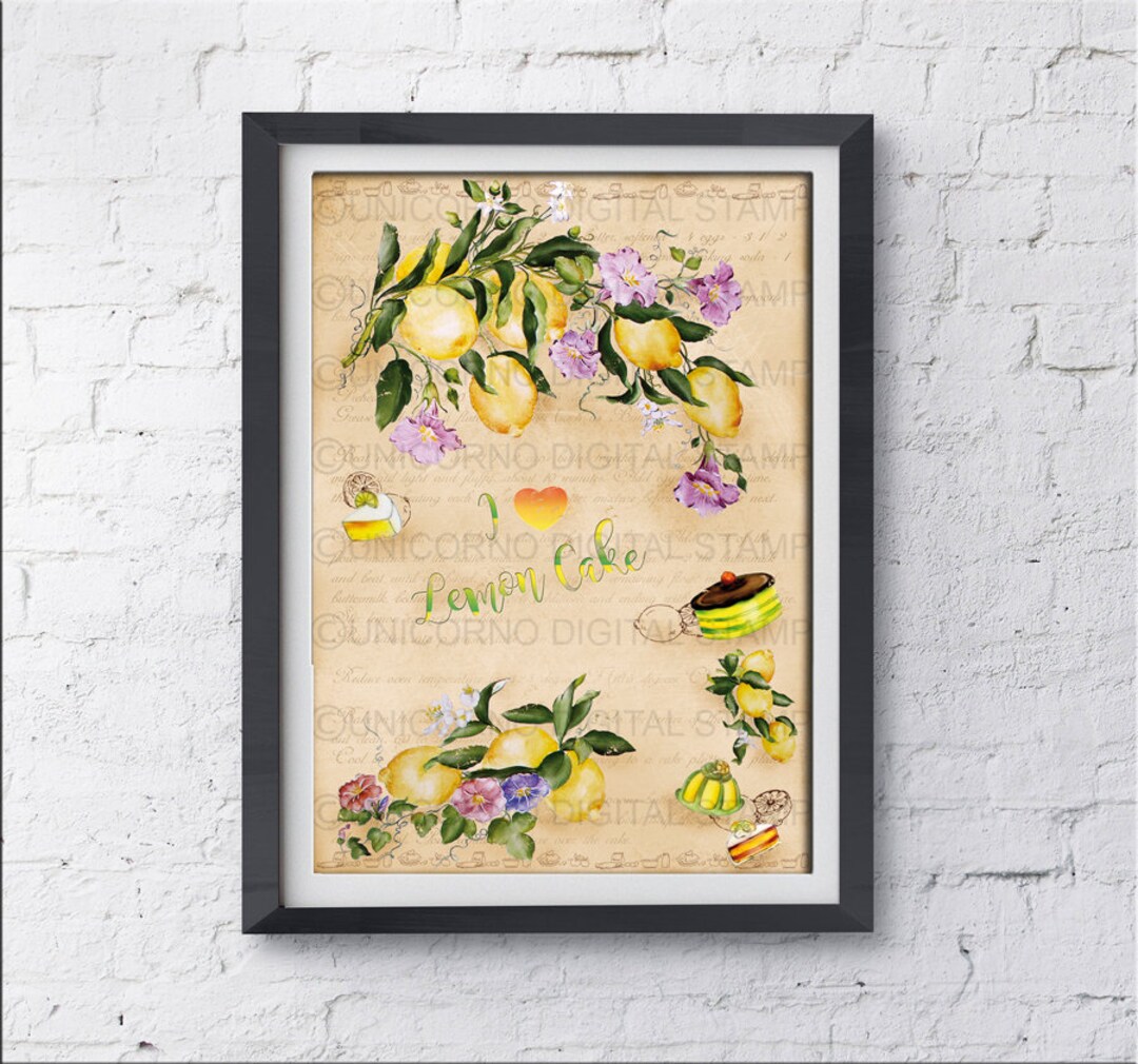 LEMON WALL DECOR, Lemon Kitchen Decor, Lemon Wall Art, Kitchen Print ...