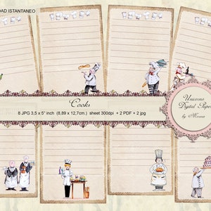 Illustrazioni cuochi, digital paper Pack, scrapbook kit