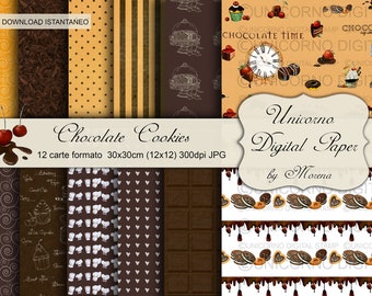 chocolate scrapbook paper kit, cake paper, cookie paper