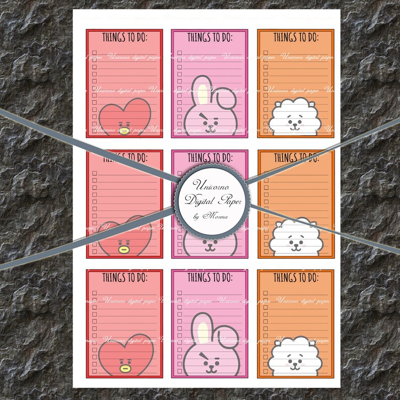 to do list bt21 bullet journal organize template printable etsy
