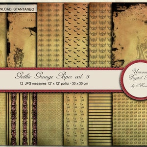 GOTHIC Grunge Paper digital paper, scrapbook paper, gothic printable