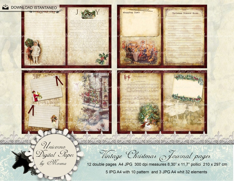 Christmas Journal Kit, CHRISTMAS IN JULY, Scrapbook, Tag, gift tag, December daily, printable, embellishment image 7