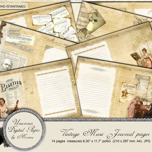 Vintage Music Journal, Carta digitale a tema Musicale in stile Vintage