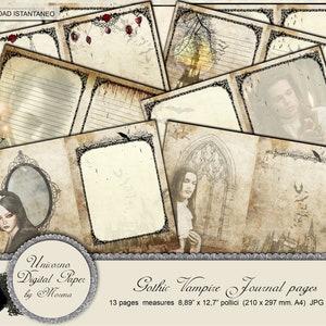 VAMPIRE GOTHIC Journal, Diaries  Romantic Scrapbook paper for gothic lovers