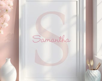 Custom name Wall Art, Monogram Wall Art Print Downloadable File Printable Art Digital Download, Custom Initial, Personalized Name Prints