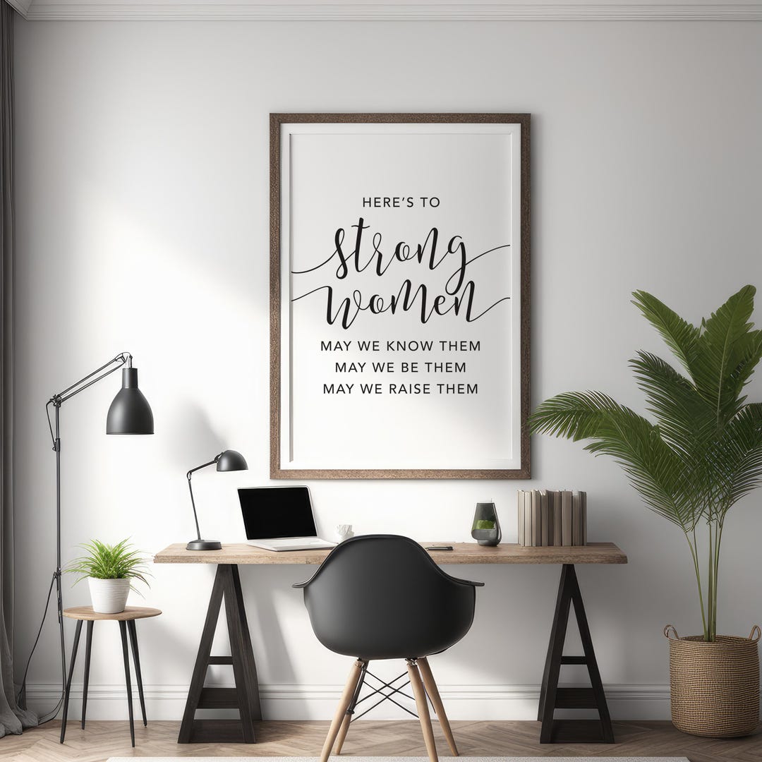 Here's to Strong Women Digital Download, Minimalist Wall Art, Printable ...