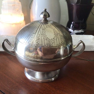 Antique Forbes Silver Co. Covered Caviar/Butter Server dish