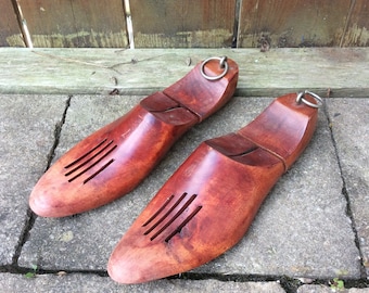 Pair of vintage wood shoe inserts / shoe form mold