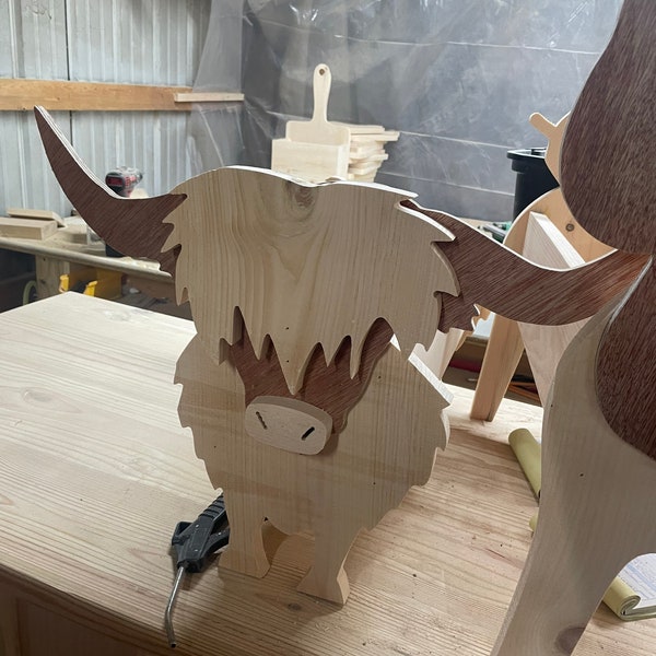 Highland cow planter kit, paint your own planter kit,wood planter