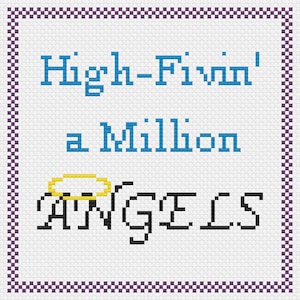 High Fivin&#39; a Million Angels cross stitch pattern
