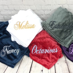 Personalized Custom Soft Blanket with SCRIPT Name - 8 Colors To Choose From