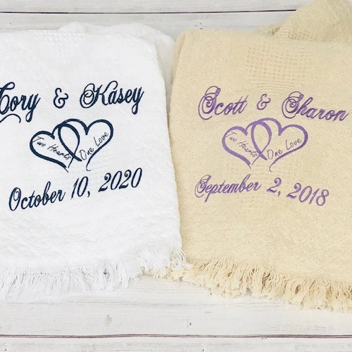 Custom Embroidered Wedding Blanket/wedding Gift/personalized Etsy