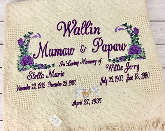 Double Funeral Throw, Afghan, Quilt for Funeral, Sympathy, Death, Keepsake, Passing of a Couple