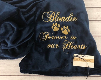 Dog, Cat Forever In Our Hearts Pet Memory Blanket - 9 Blanket Colors To Choose From