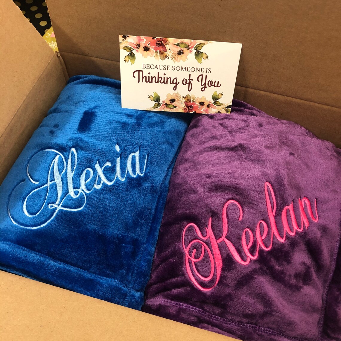 Personalized Custom Soft Blanket with SCRIPT Name 9 Colors Etsy