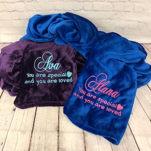 You are special and you are loved personalized blanket - 8 Colors To Choose From - Custom Name Soft Blanket