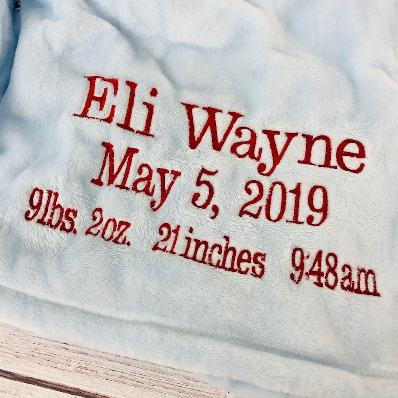 Baby Blanket With Full Name Birth Date Weight Inches & Time Etsy