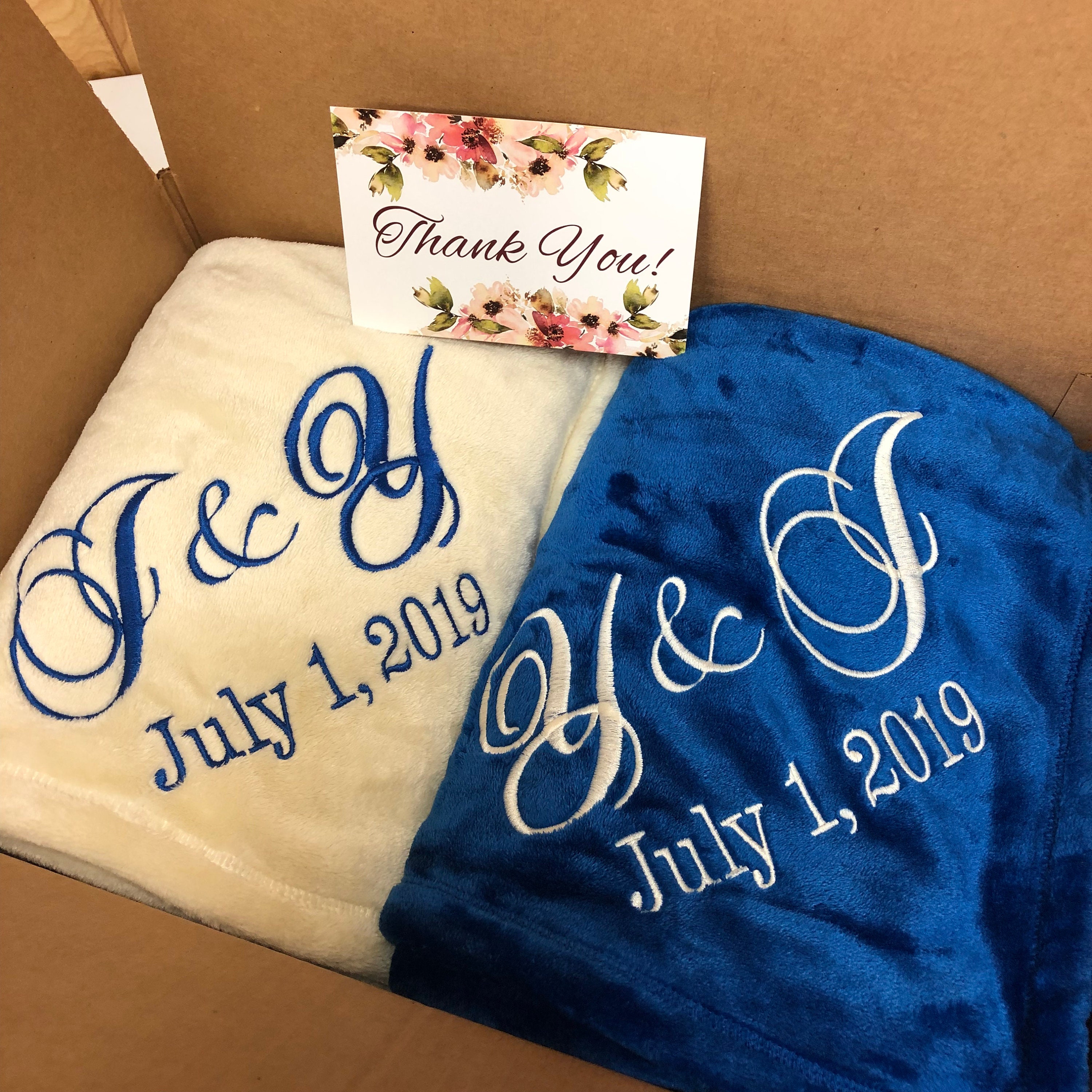 Personalized Custom Soft Blanket with Name and Date - 8 Colors To Choose From