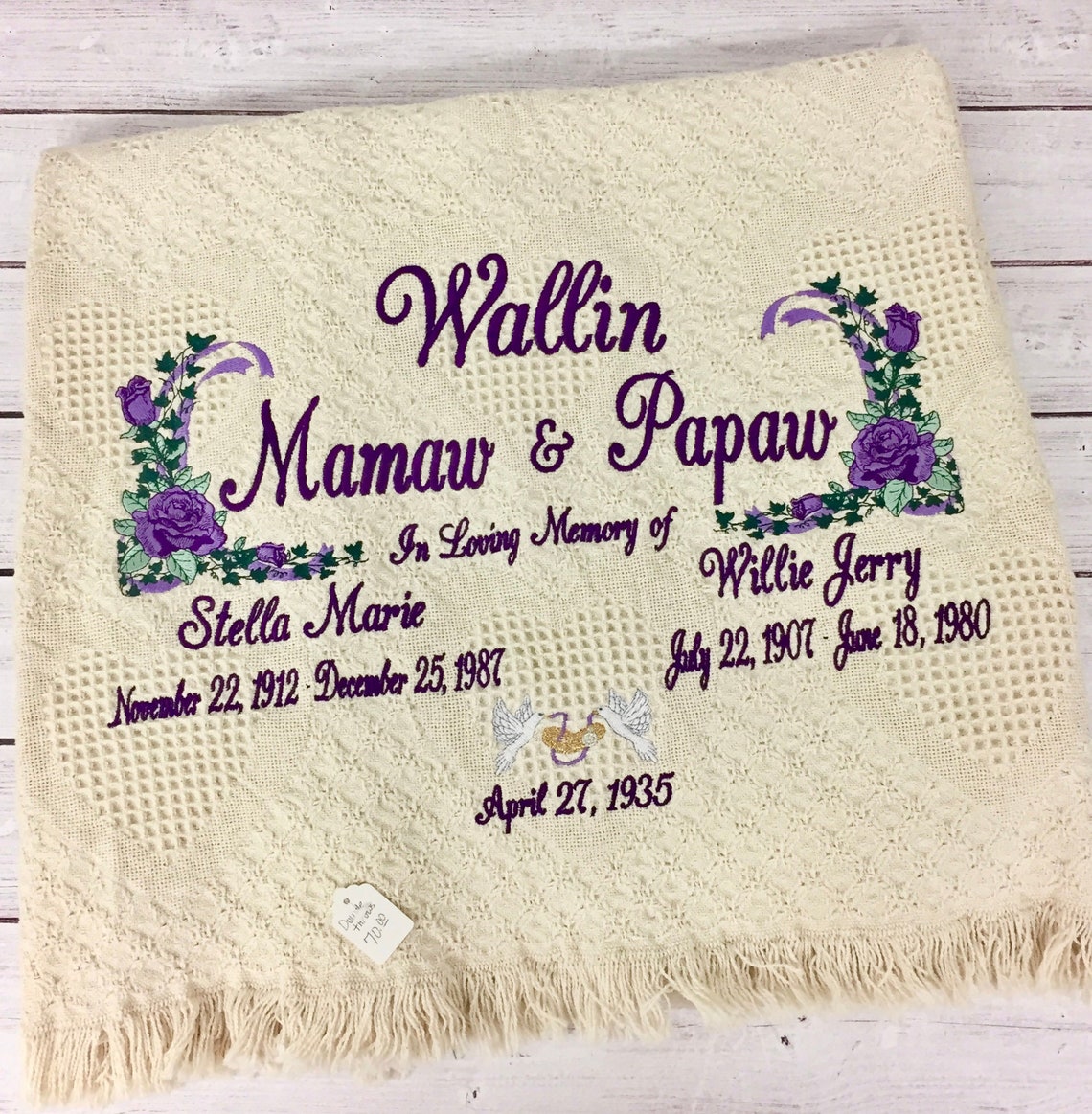 Double Funeral Throw Afghan Quilt for Funeral Sympathy Etsy