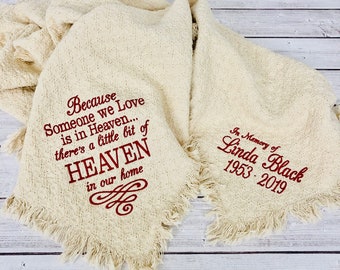 Because Someone We Love Is In Heaven Theres A Little Bit Of Heaven In Our Home with 2 Corners | Gift for Funeral Passing Sympathy