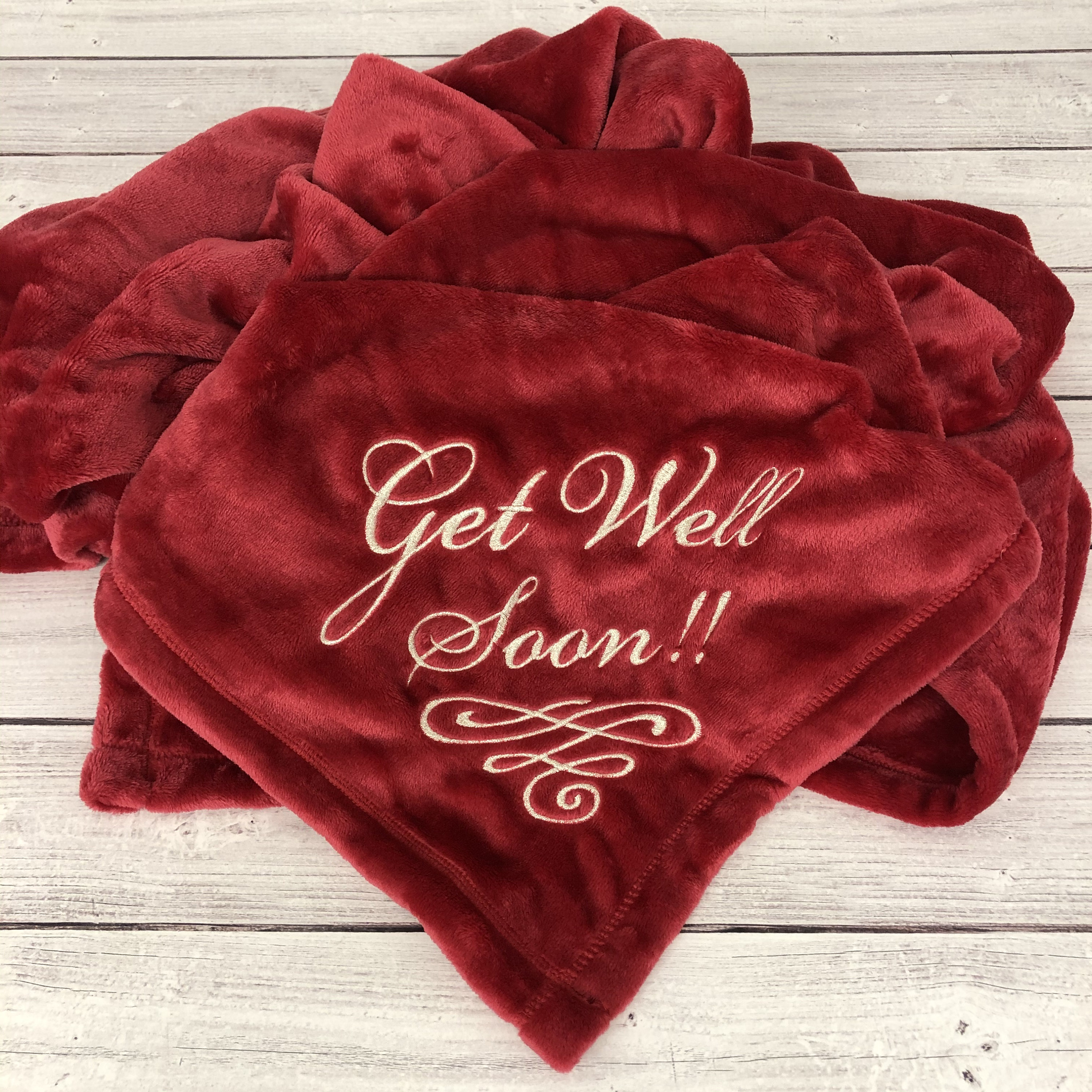 Get Well Soon Soft Blanket 9 Colors To Choose From Custom Etsy